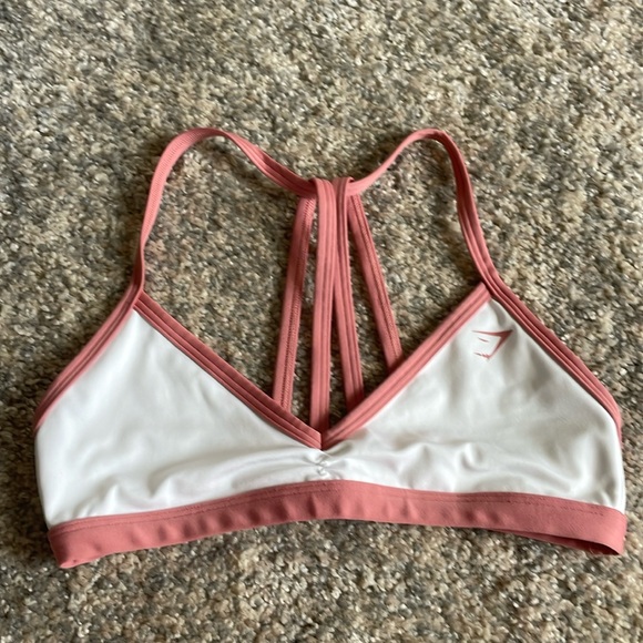 Gymshark Other - Gymshark minimal bra in white and classic pink size small.